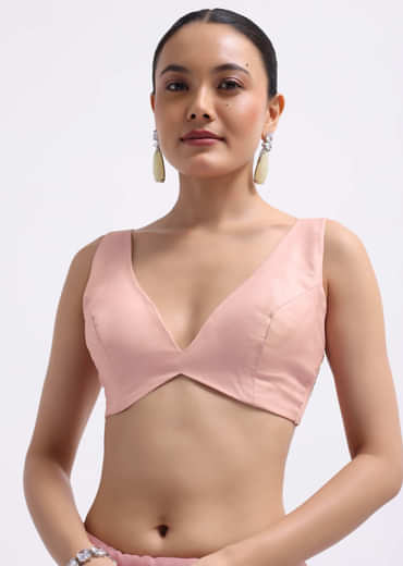 Pink Cutdana Embroidered Organza Saree With Unstitched Blouse