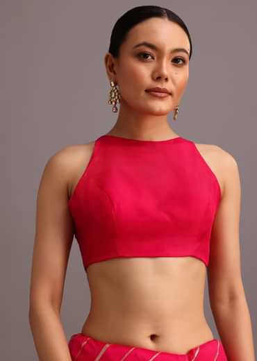 Pink Dola Silk Woven Saree And Gota Patti Border With Unstitched Blouse