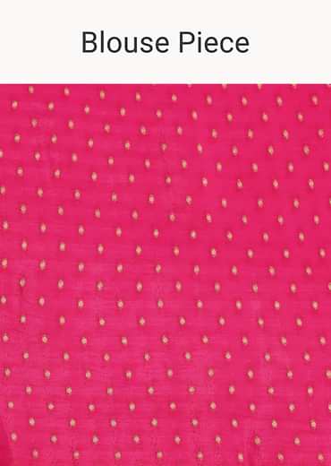 Pink Dual Shaded Cotton Kota Woven Saree With Zari Embroidered Border