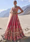 Pink Embroidered Bridal Lehenga With Two Dupattas