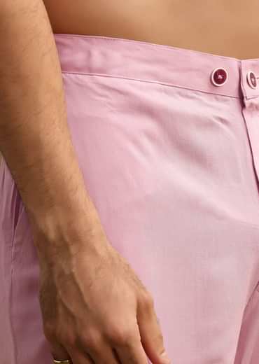 Pink Gold Sequin Work Kurta Pant Set