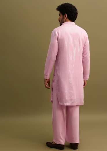 Pink Gold Sequin Work Kurta Pant Set
