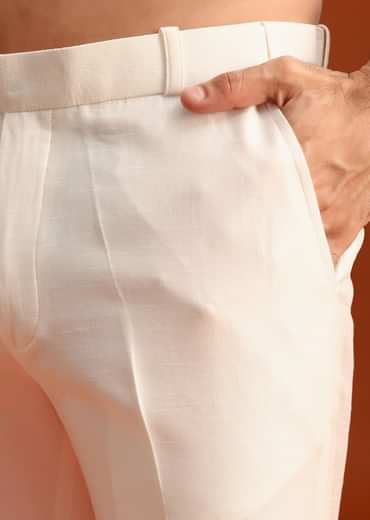 Pink Indo-Western Jacket And Kurta Set In Silk With French Knots