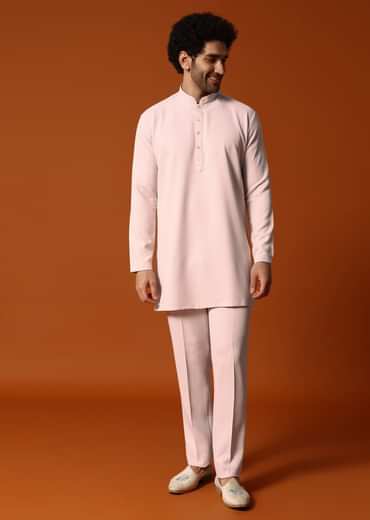 Pink Jodhpuri Set In Resham Work For Men