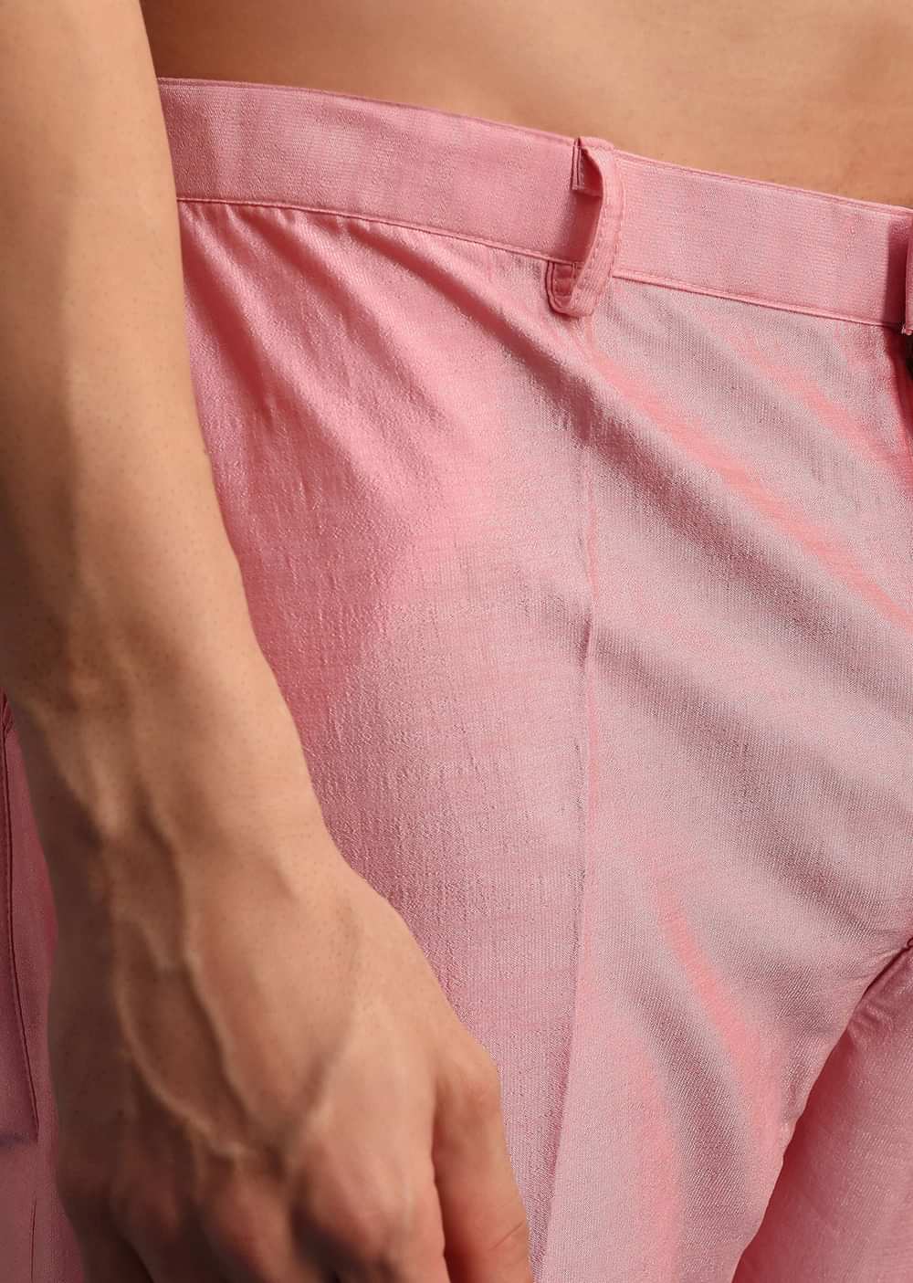 Pink Kurta Jacket Set With Dori Work And Stone Embroidery