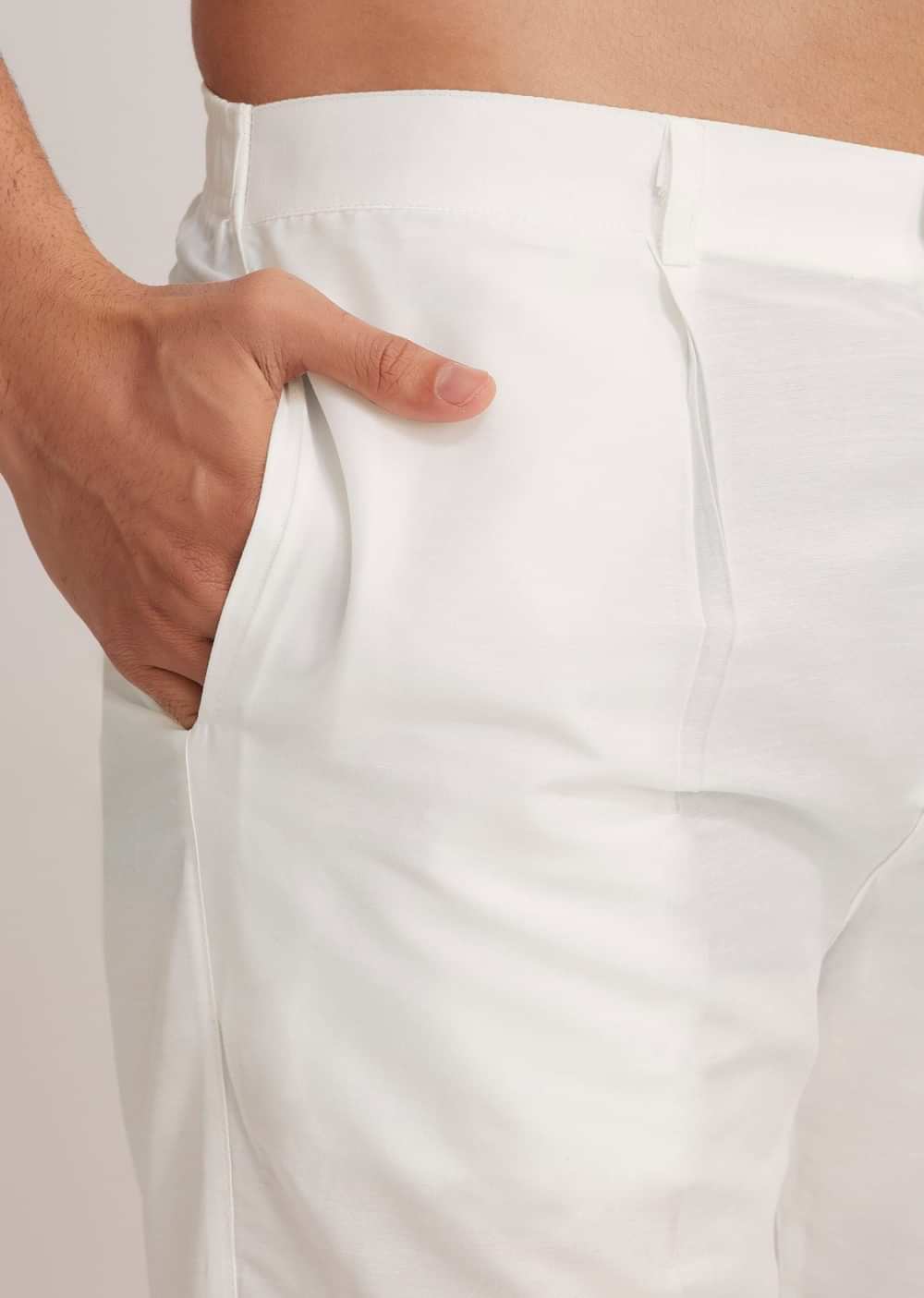 Pink Linen Ombre Kurta Set With Abstract Print