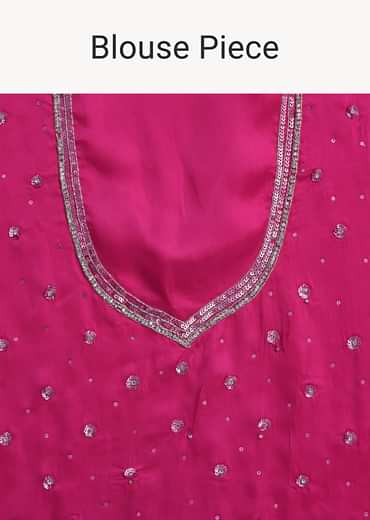 Pink Ombre Sequins Saree With Scallop Border