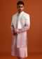 Pink Ombre Sherwani And Kurta Set With Resham Work