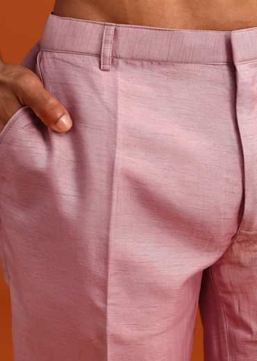 Pink Ombre Sherwani And Kurta Set With Resham Work