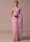 Pink Organza Saree With Unstitched Blouse