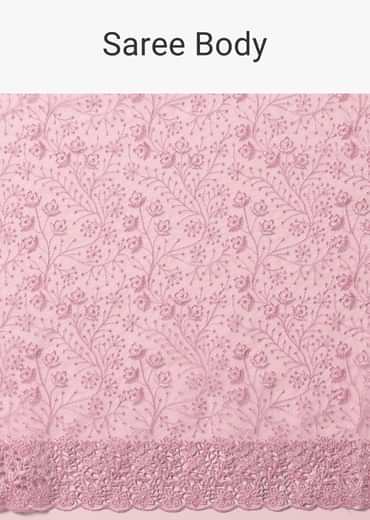 Pink Organza Saree With Unstitched Blouse