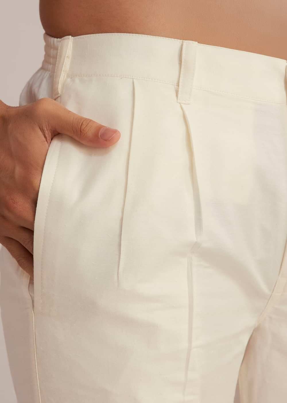 Pink Silk Blend Kurta With Pintuck Detailing