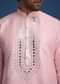 Pink Silk Kurta Set With Mirror Work