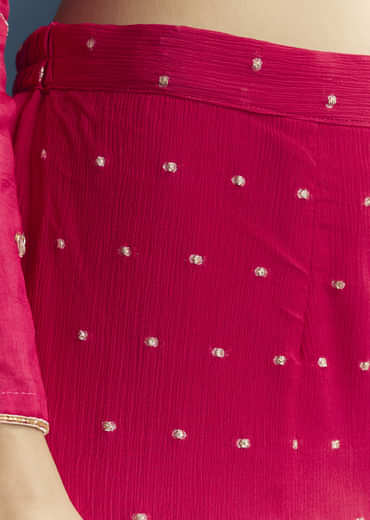 Pink Silk Sharara Suit With Zardosi And Sequins Embroidery