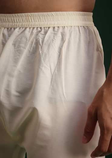 Pink Silk Threadwork Sherwani Set With Anarkali Kurta