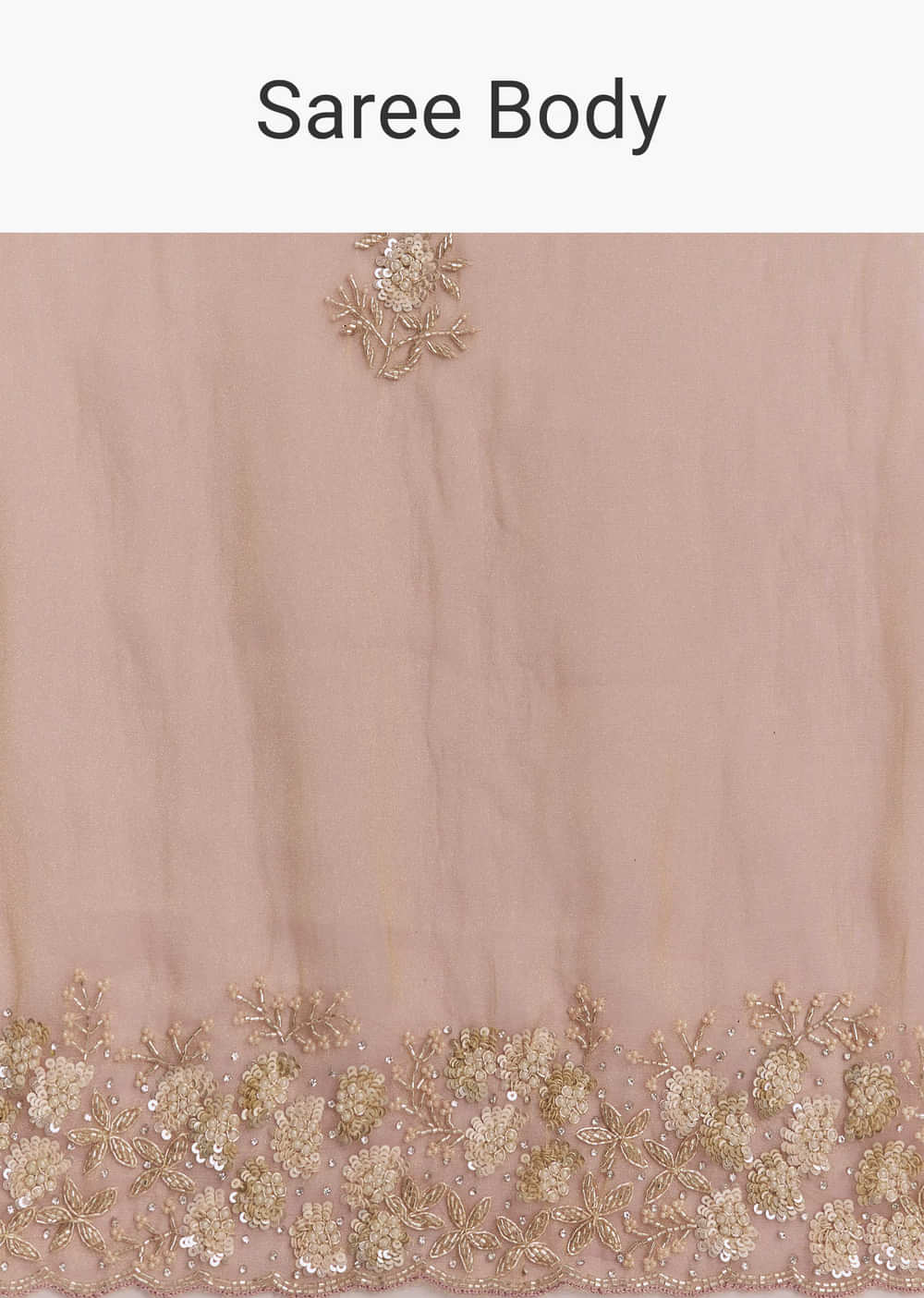 Pink Tissue Saree With Heavy Floral Embroidered Border