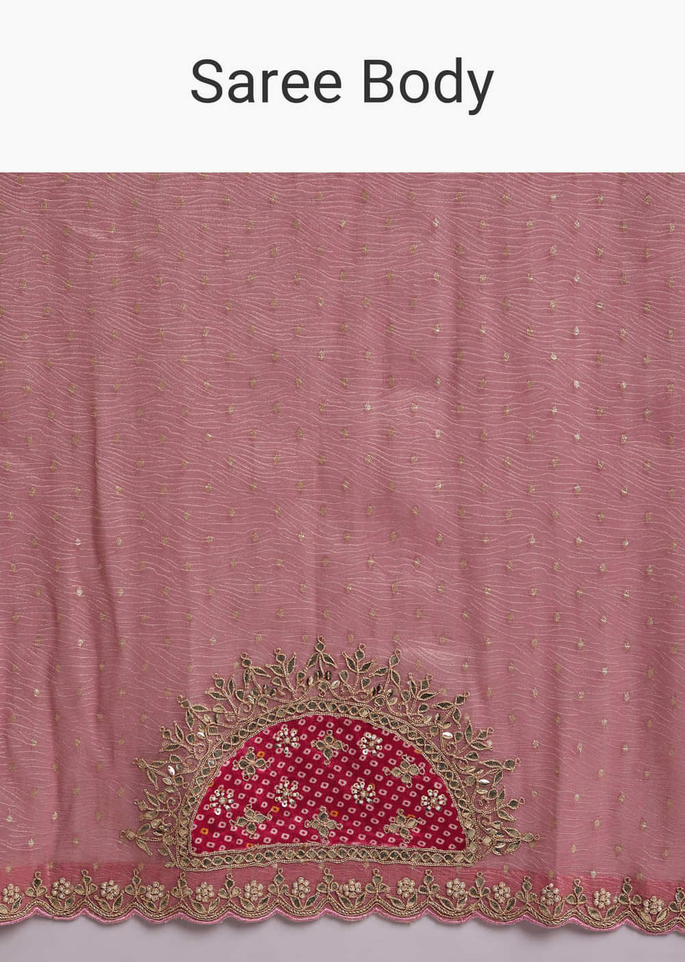 Pink Tissue Silk Saree With Delicate Hand Embroidery