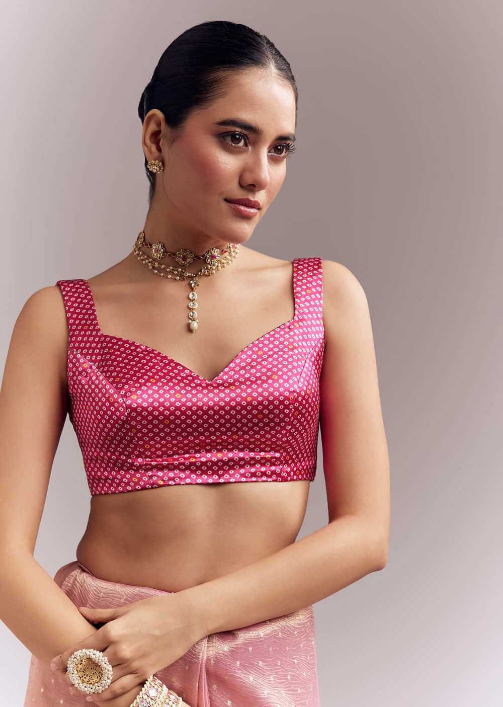 Pink Tissue Silk Saree With Delicate Hand Embroidery