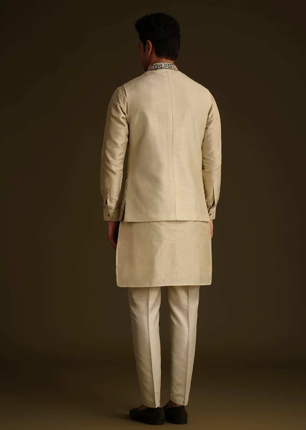 Pista Green Floral Embroidered Jacket Set