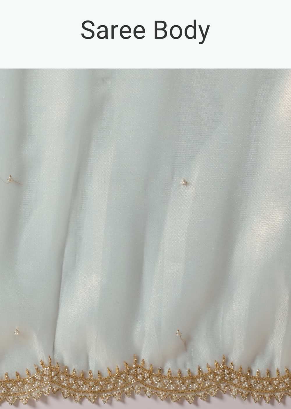 Pista Green Foil Saree In Tissue With Cut Dana Embroidered Borders