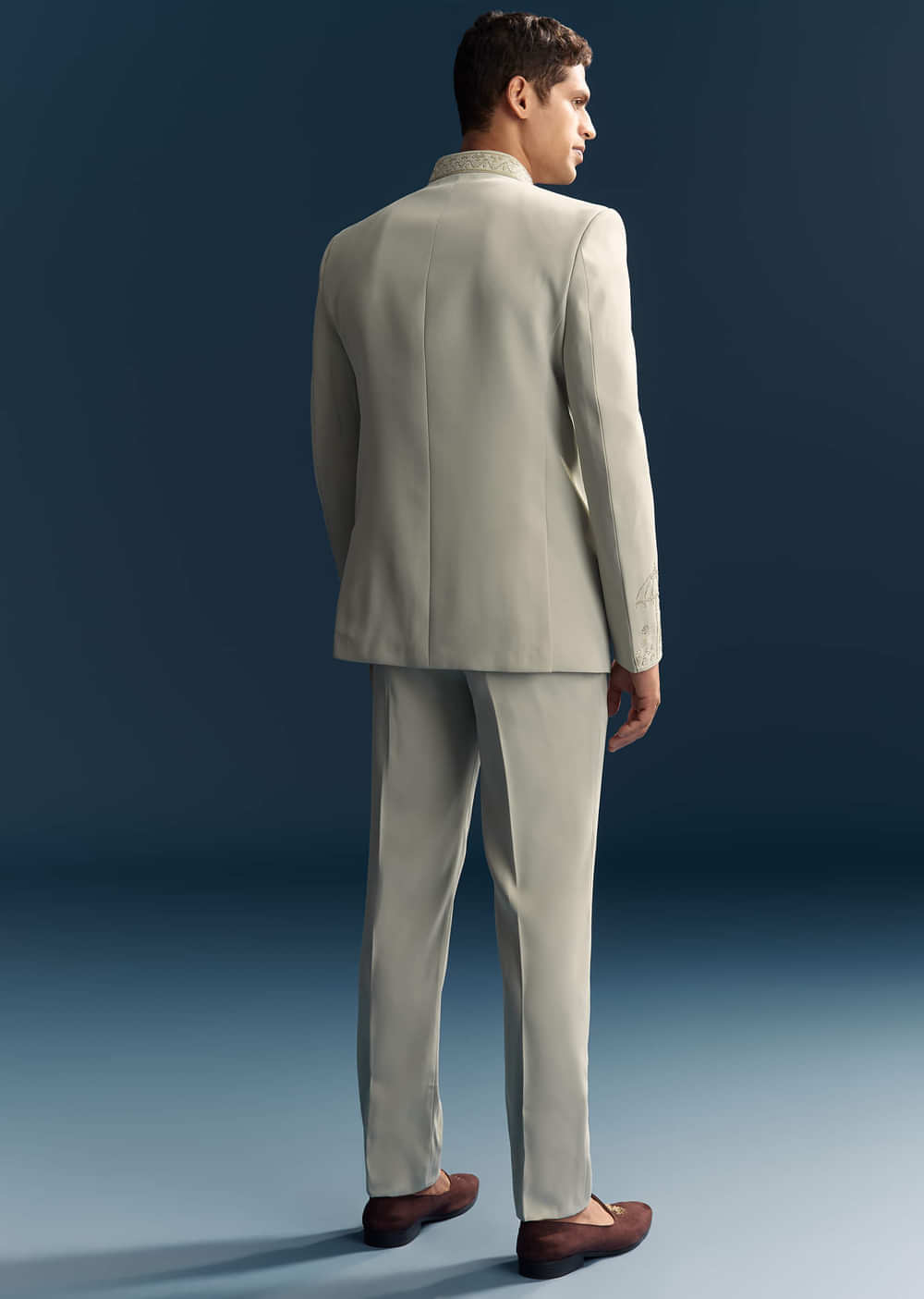 Pista Green Jodhpuri Suit For Men With Beads And Resham Embroidery