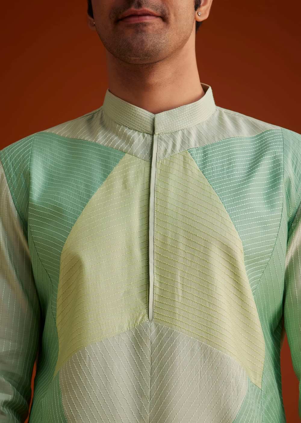 Pista Green Kurta Set In Contemporary Design