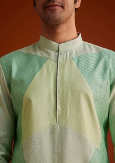 Pista Green Kurta Set In Contemporary Design