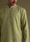 Pista Green Kurta Set In Silk With Mirror Embroidery