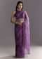 Plum Purple Shaded Organza Saree With Cutdana And Sequin Embroidery