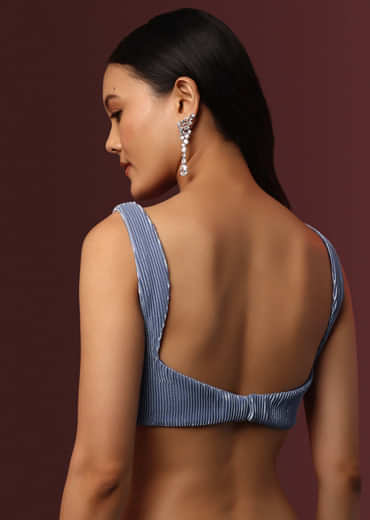 Powder Blue Pleated Blouse