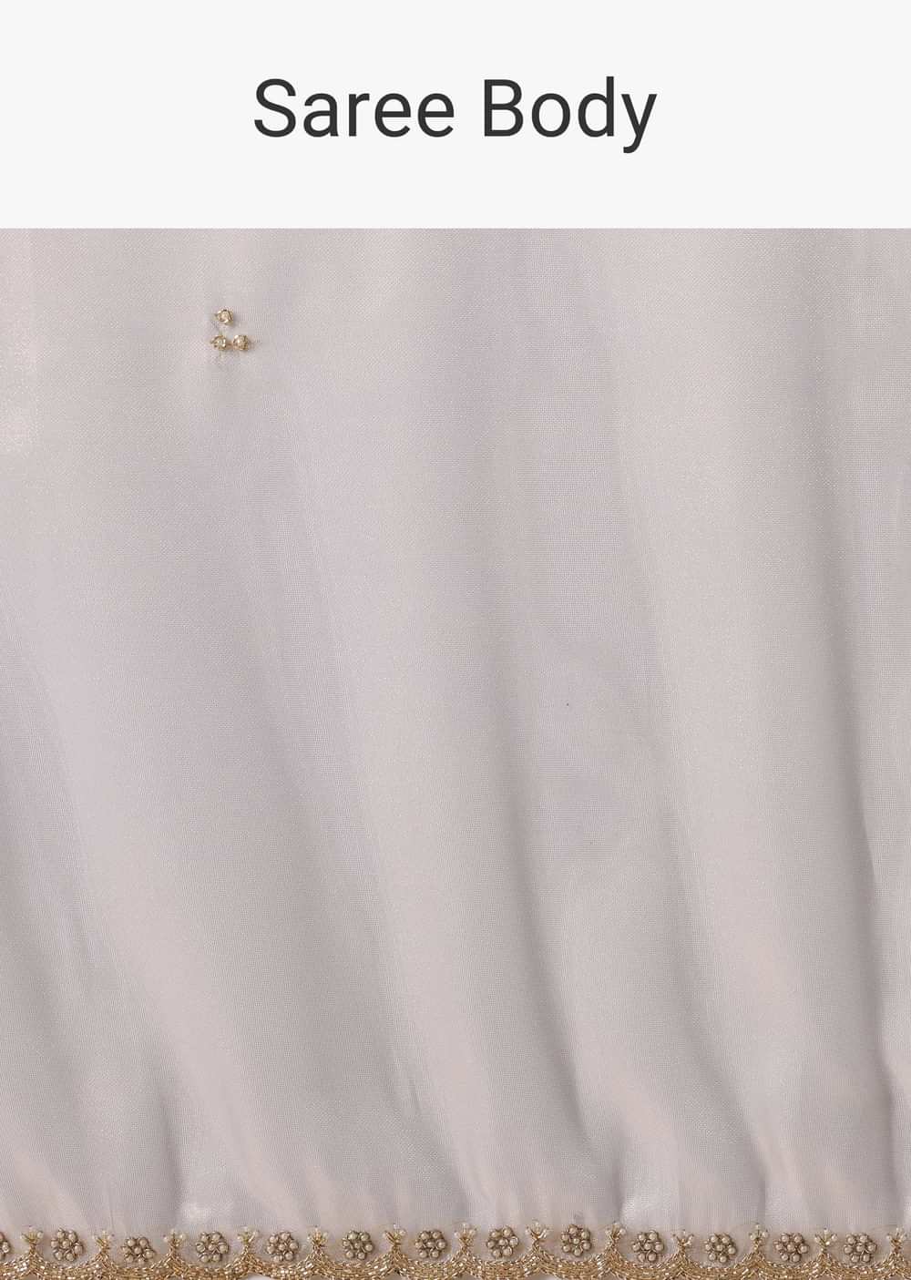 Powder Green Foil Saree In Tissue With Cut Dana Embroidered Borders