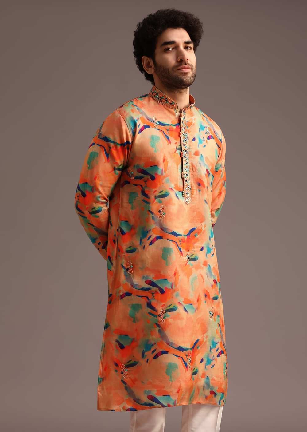 Print Multi Colour Abstract Print Kurta And Pant