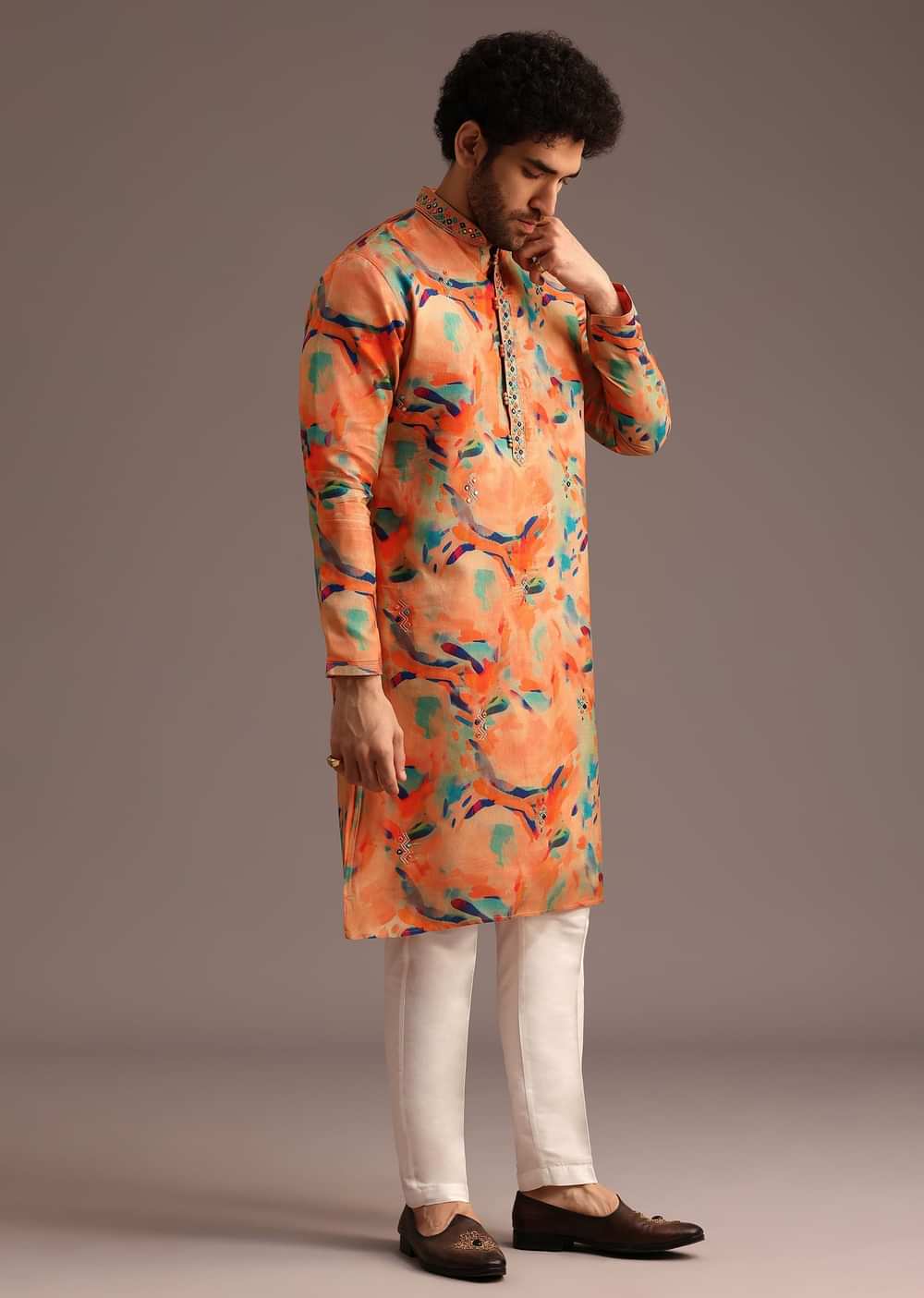 Print Multi Colour Abstract Print Kurta And Pant