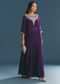 Purple Chinon Embroidered Cape Suit