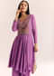 Purple Chinon Zardosi Kurta Palazzo Suit