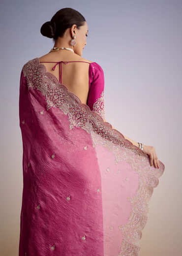 Purple Crush Tissue With Scallop Embroidered Border