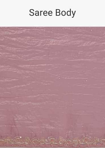 Purple Crushed Tissue Saree With Stone Embellishment And Embroidered Border