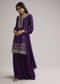 Purple Cutdana Sharara Set With Dupatta