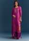 Purple Dola Silk Kurta Set With Floral Print And Embroidered Accents
