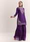 Purple Dola Silk Kurta Set With Zardosi And Choker Dupatta