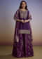 Purple Dola Silk Palazzo Suit With Heavy Embroidery