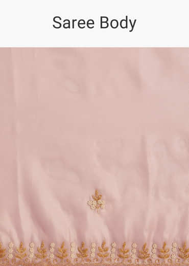 Purple Glass Tissue Saree With Cutdana And Beads Scallop Border