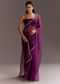 Purple Glass Tissue Saree With Cutdana And Sequins Scallop Border