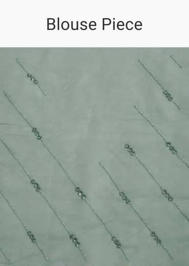 Purple Green Shaded Organza Saree With Cutdana Sequin Embroidery