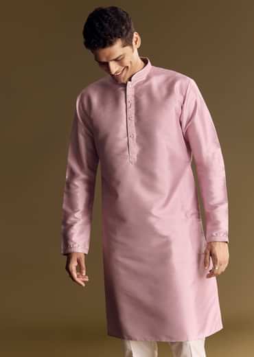 Purple Jacquard Jacket Kurta Set With Subtle Animal Motif