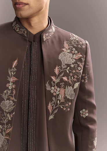 Purple Jodhpuri Suit For Men With Heavy Hand Work