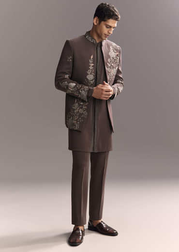Purple Jodhpuri Suit For Men With Heavy Hand Work