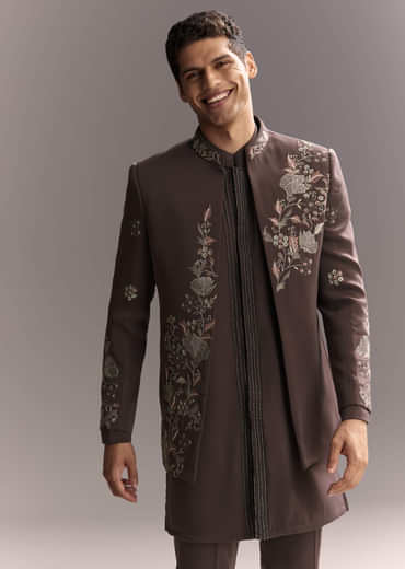 Purple Jodhpuri Suit For Men With Heavy Hand Work