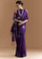 Purple Linen Woven Saree With Brocade And Zari Work