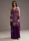 Purple Modal Satin Palazzo Suit With Bandhani Print
